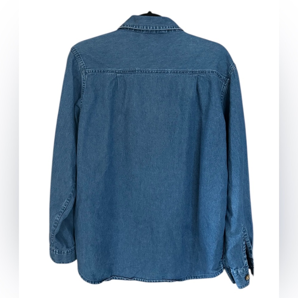Vintage New Direction Womans Embroidered Denim Shirt with Fall Leaves. Size M - Picture 3 of 8